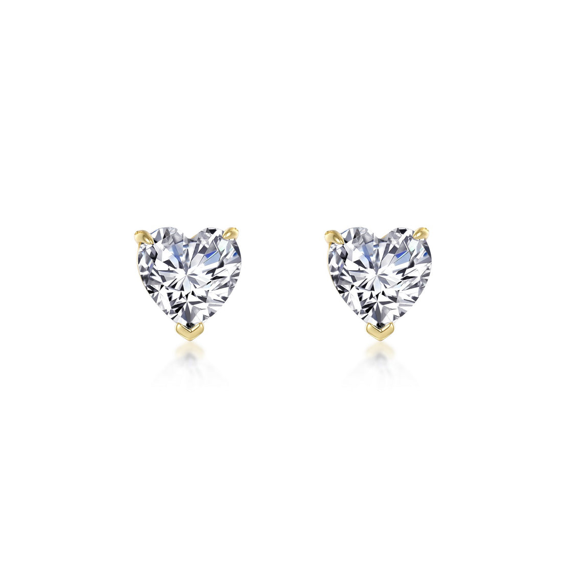 3.5 CTW Heart Solitaire Stud Earrings