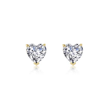 3.5 CTW Heart Solitaire Stud Earrings