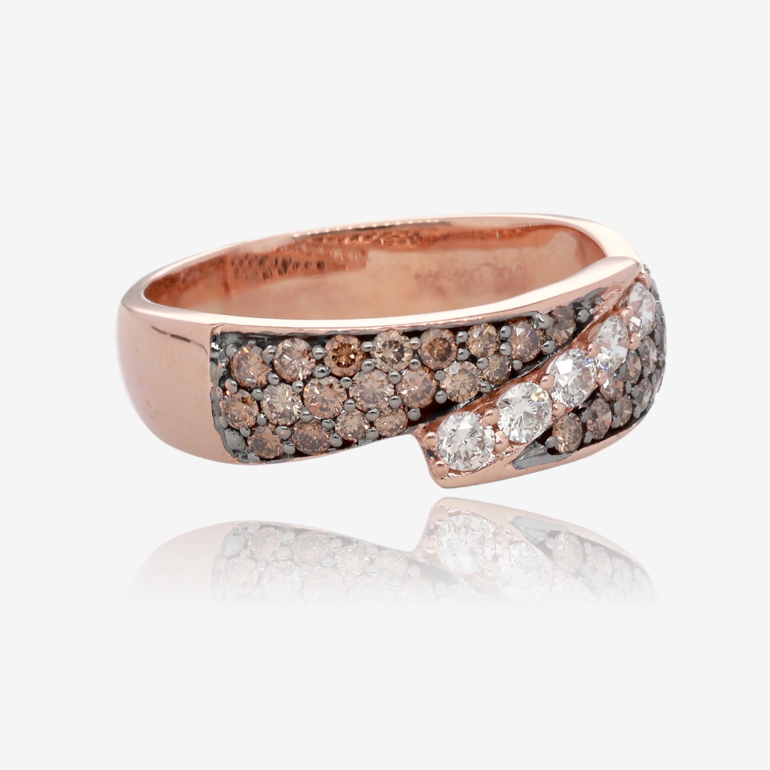 14K Rose Gold Chocolate Swirl Diamond Ring