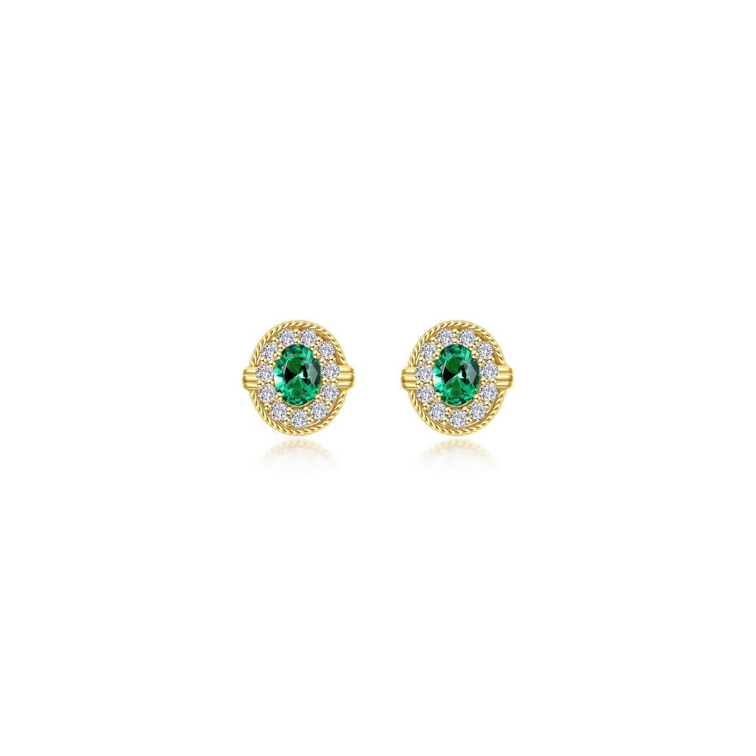 Elegant Oval Emerald Green Earrings