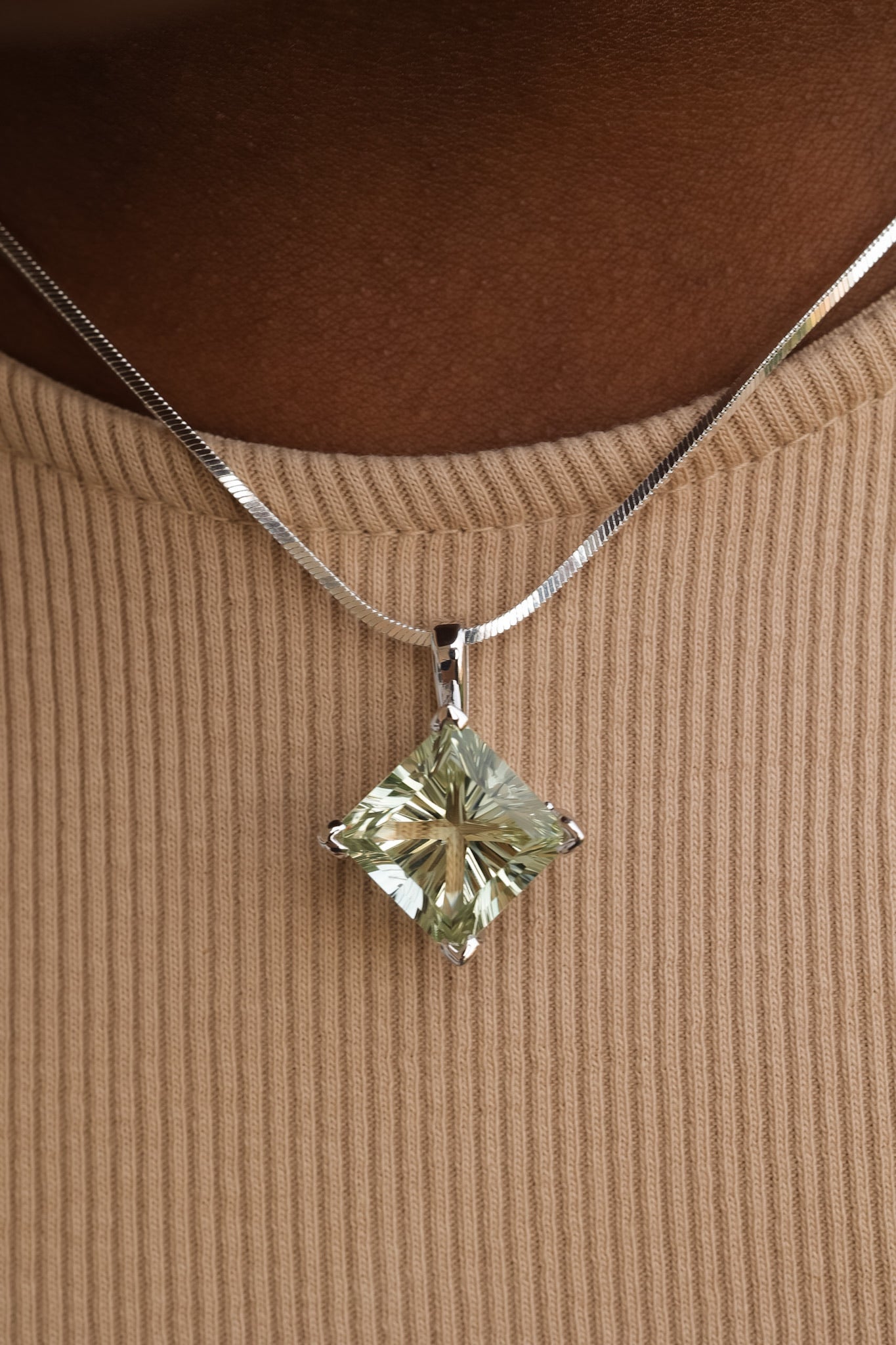 The Radiance Green Amethyst Prasiolite Pendant