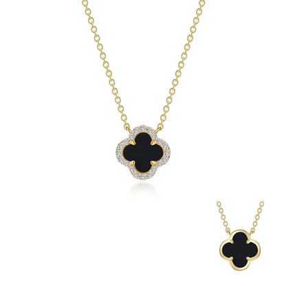 Black Onyx Iconic Blossom Yellow Necklace