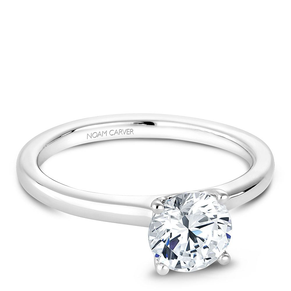 NC White Gold Round Solitaire Semi-mount Bridal