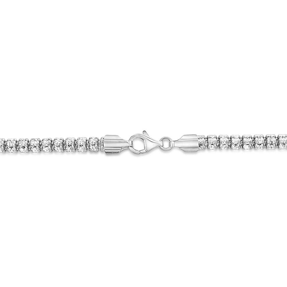 Sterling Silver 5mm Diamond Cut Ice Chain - Rhodium Plated