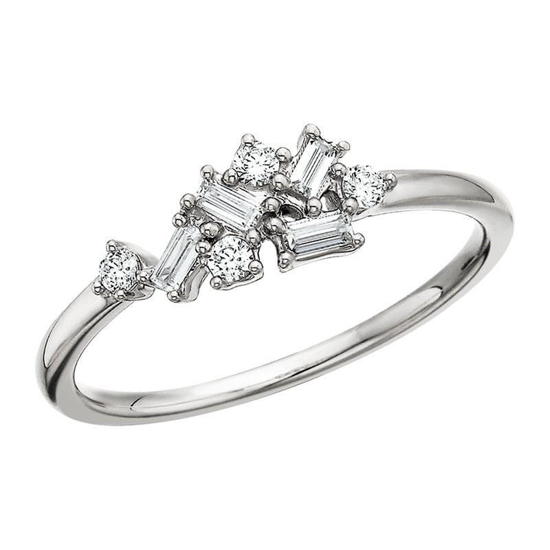 Frosted Harmony Scattered Diamond Ring