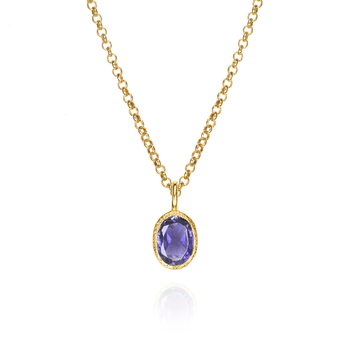 Zen Organic Natural Oval Birthstone Necklace