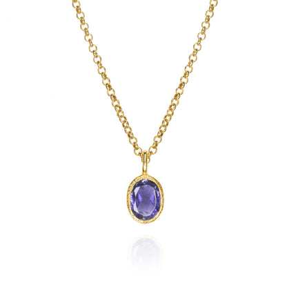 Zen Organic Natural Oval Birthstone Necklace