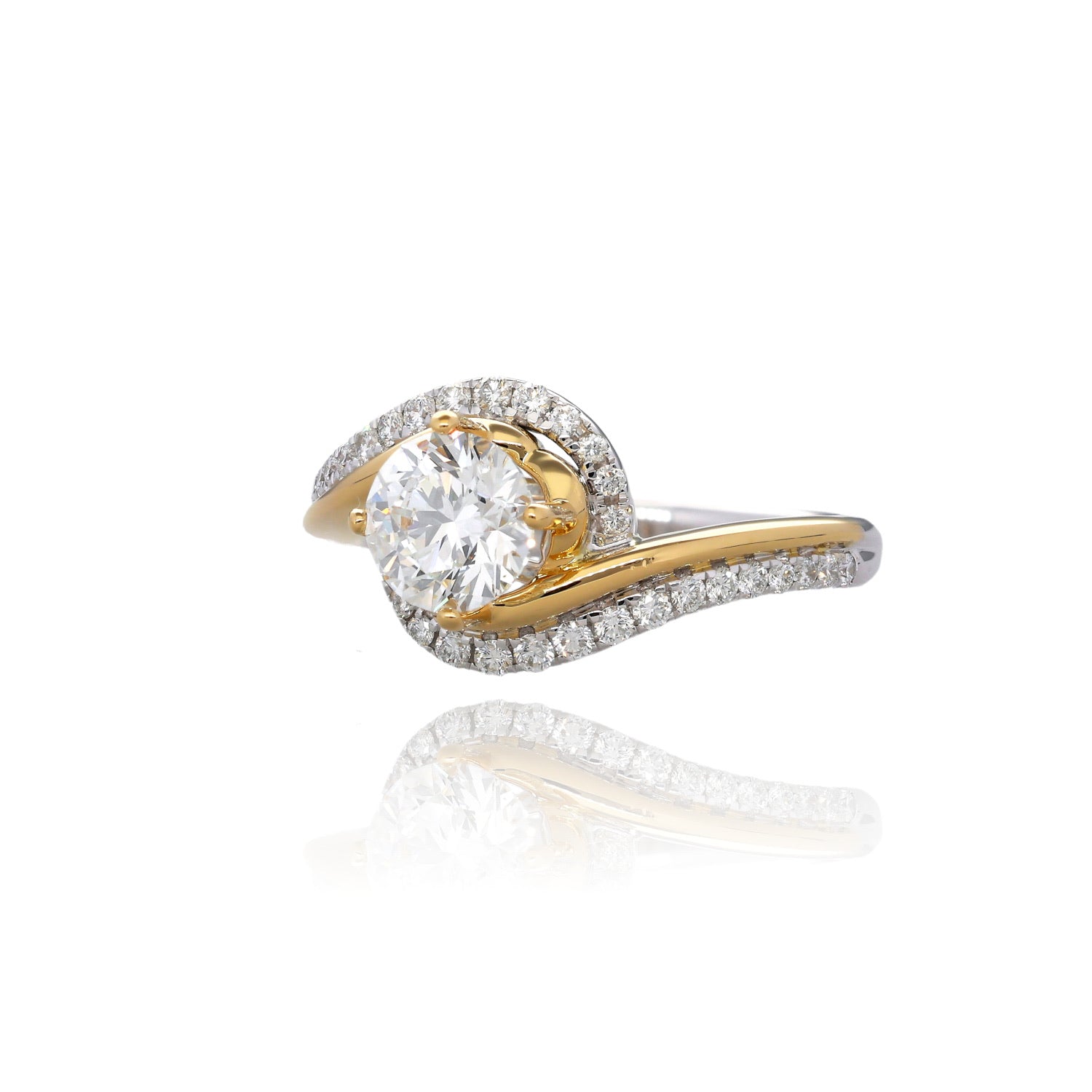 Love’s Embrace 18K Two Tone Diamond Engagement Ring