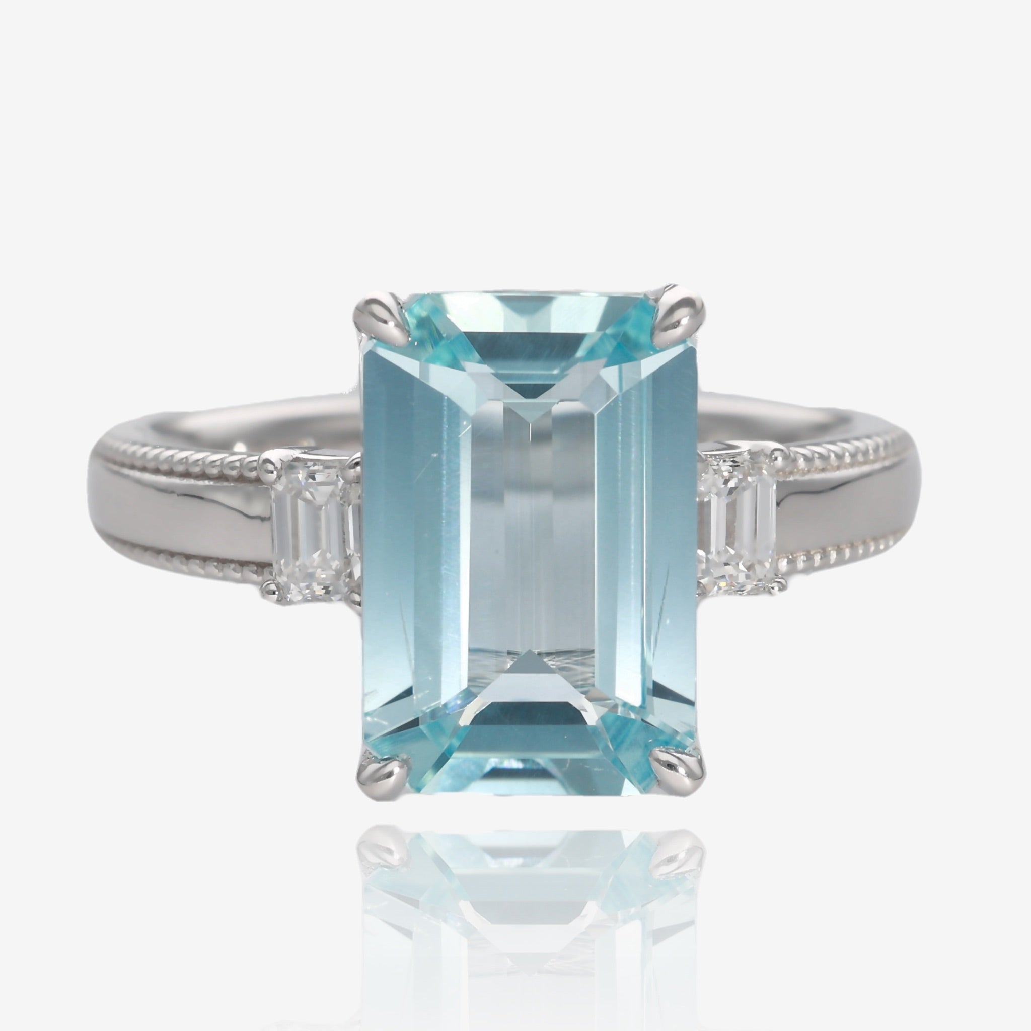 Royally Regal Ring in Aquamarine and White Gold