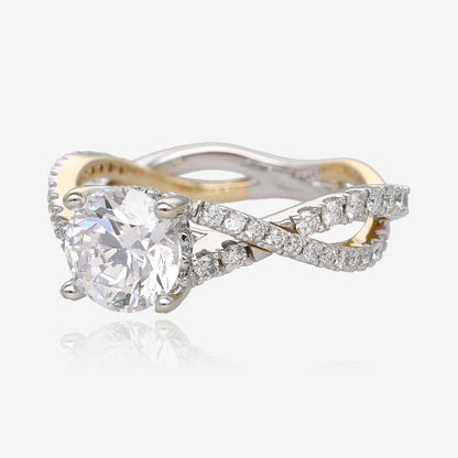 Two Tone Diamond Twist Bridal Semi-Mount Wedding Ring