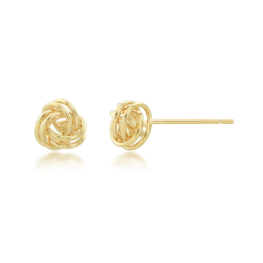 14K Yellow Gold Love Knot Stud Earrings