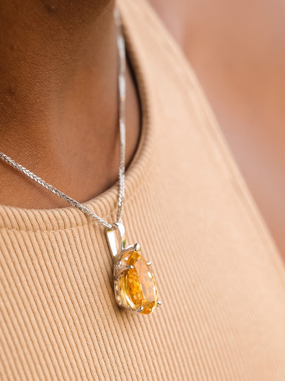 Sundrop Citrine Scroll Edge Pendant