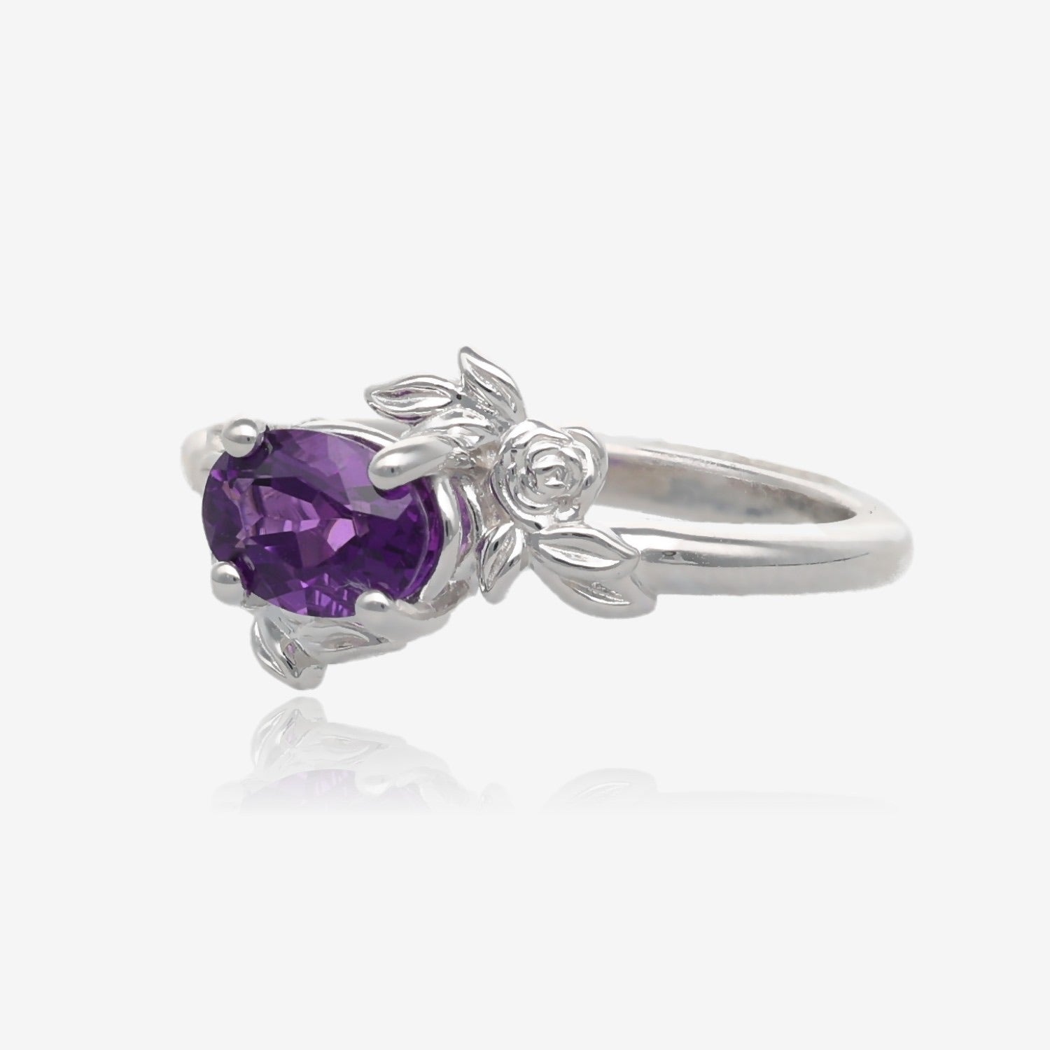 Precious Blossom Amethyst Ring in Silver