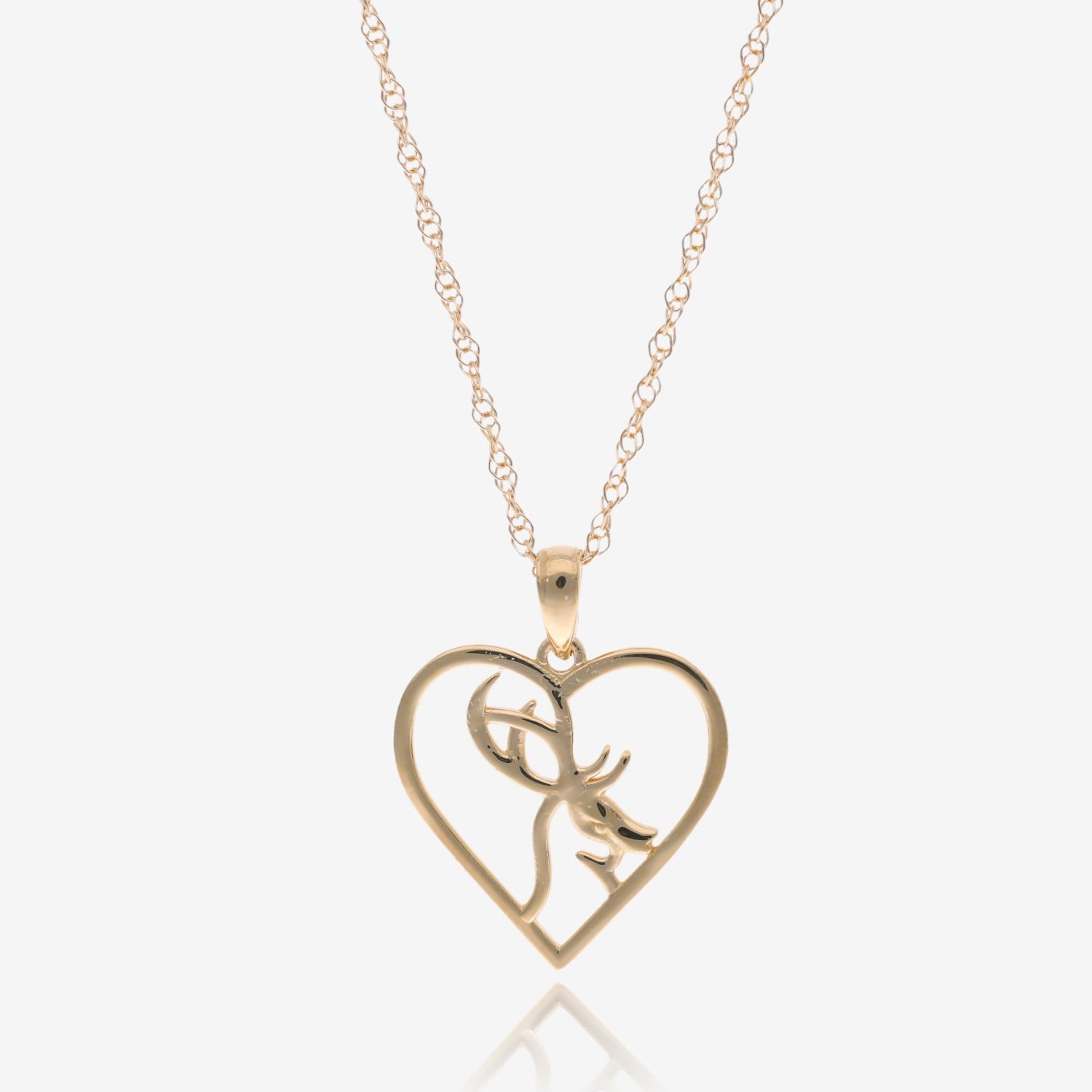 Country Heart Buck Pendant in Gold