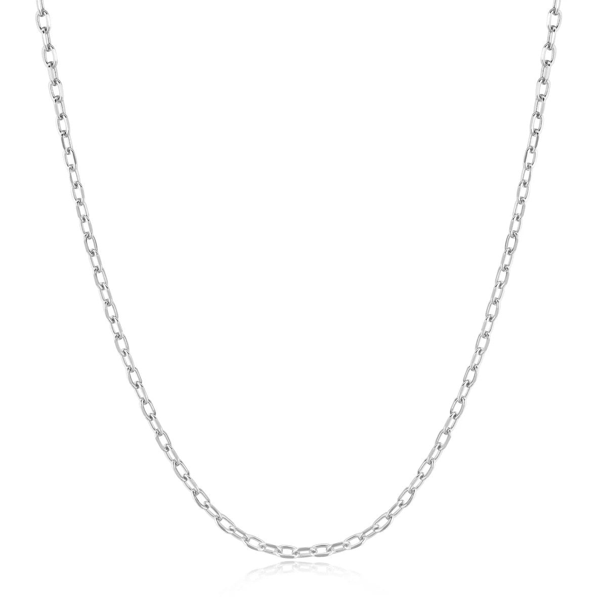 Silver Rectangle Link Chain Necklace