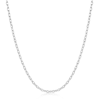 Silver Rectangle Link Chain Necklace