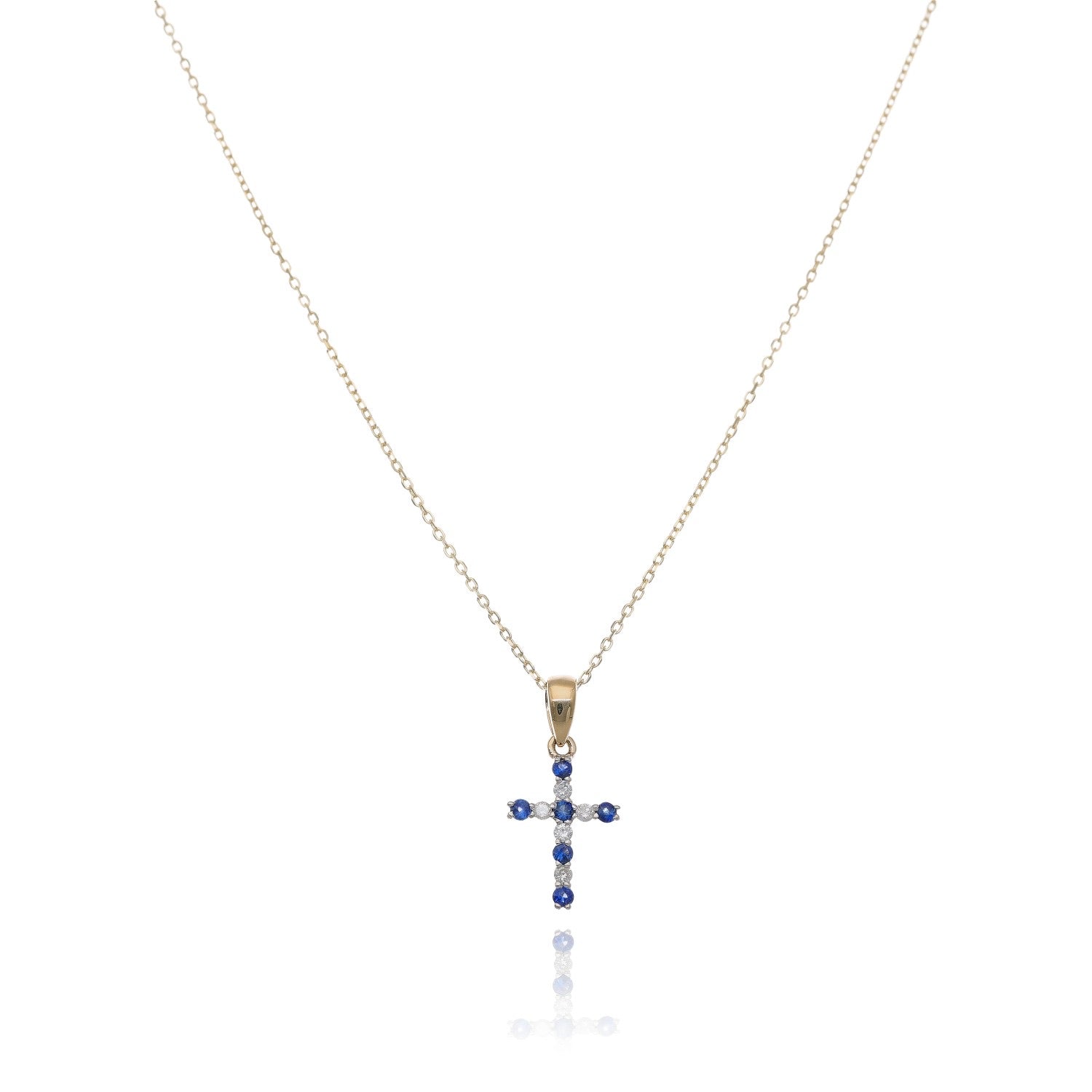 Precious Gem Dainty Diamond Cross Necklace