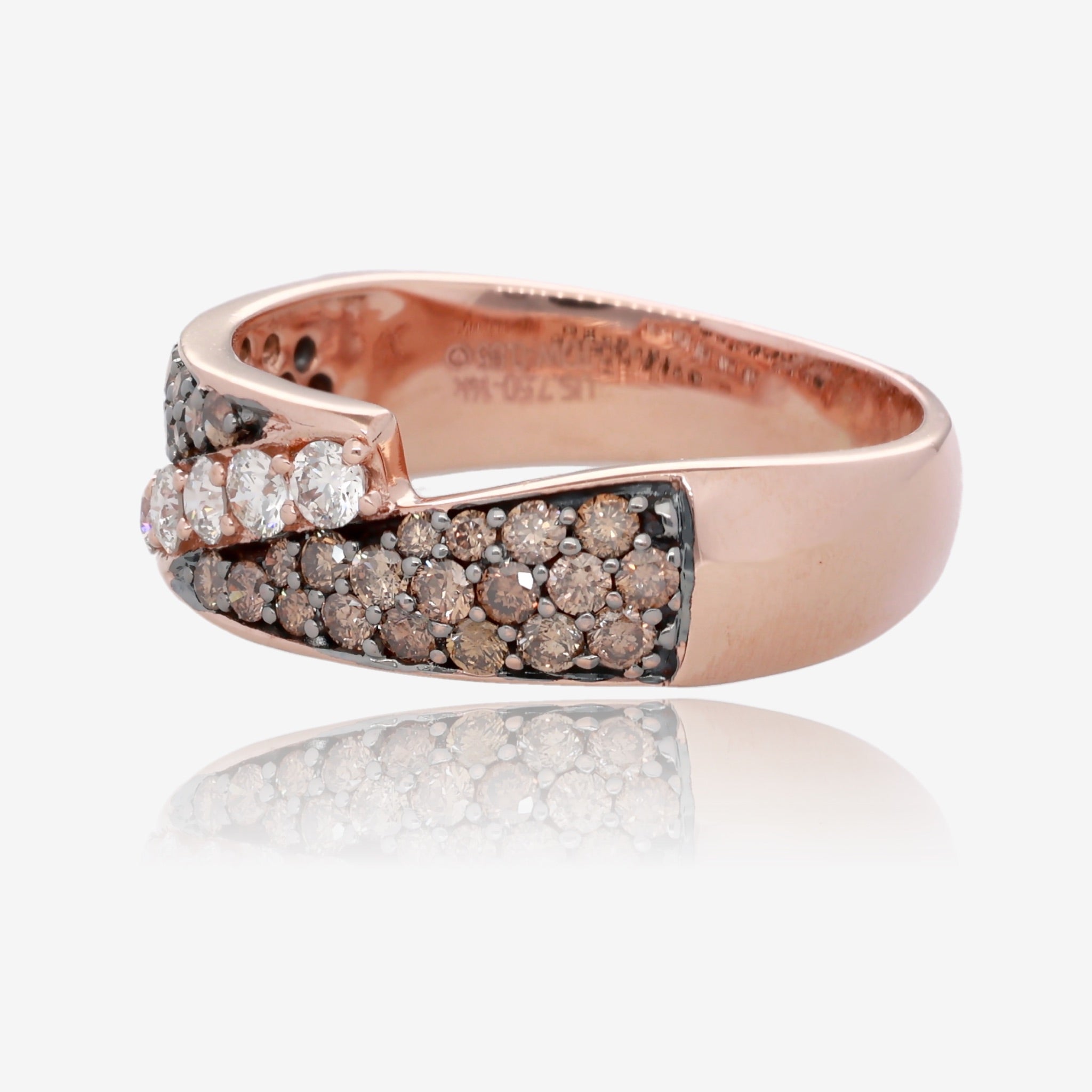 14K Rose Gold Chocolate Swirl Diamond Ring