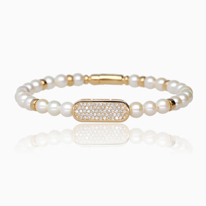 Pearl Glow Pave Flex Bangle