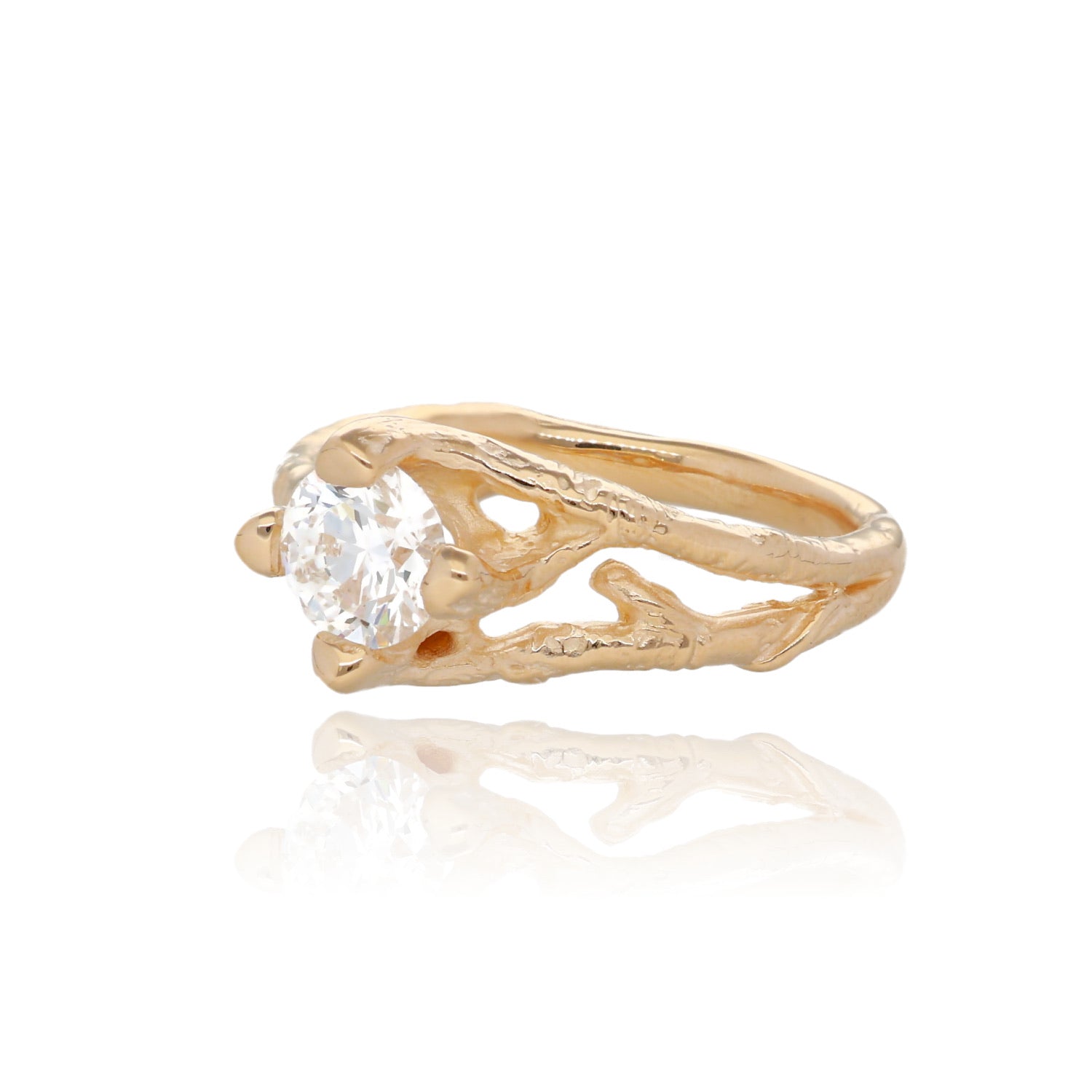 Birch Branch Diamond Yellow Gold Wedding Set