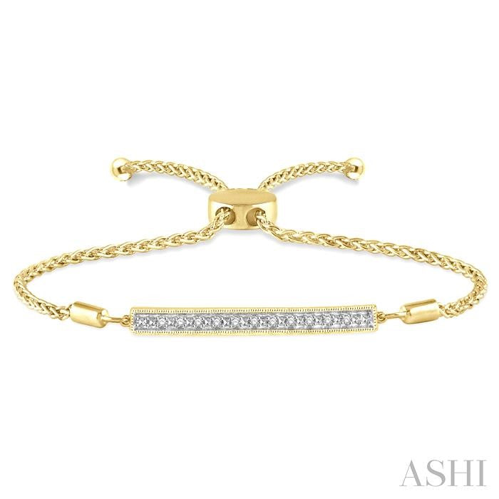 Gold Vermeil Bar Diamond Bolo Bracelet