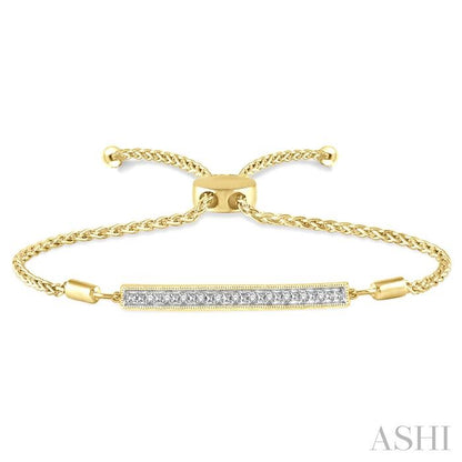 Gold Vermeil Bar Diamond Bolo Bracelet