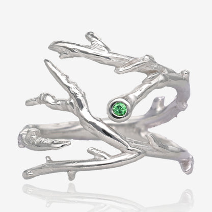 Tsavorite Garnet Twig and Branches Open Ring