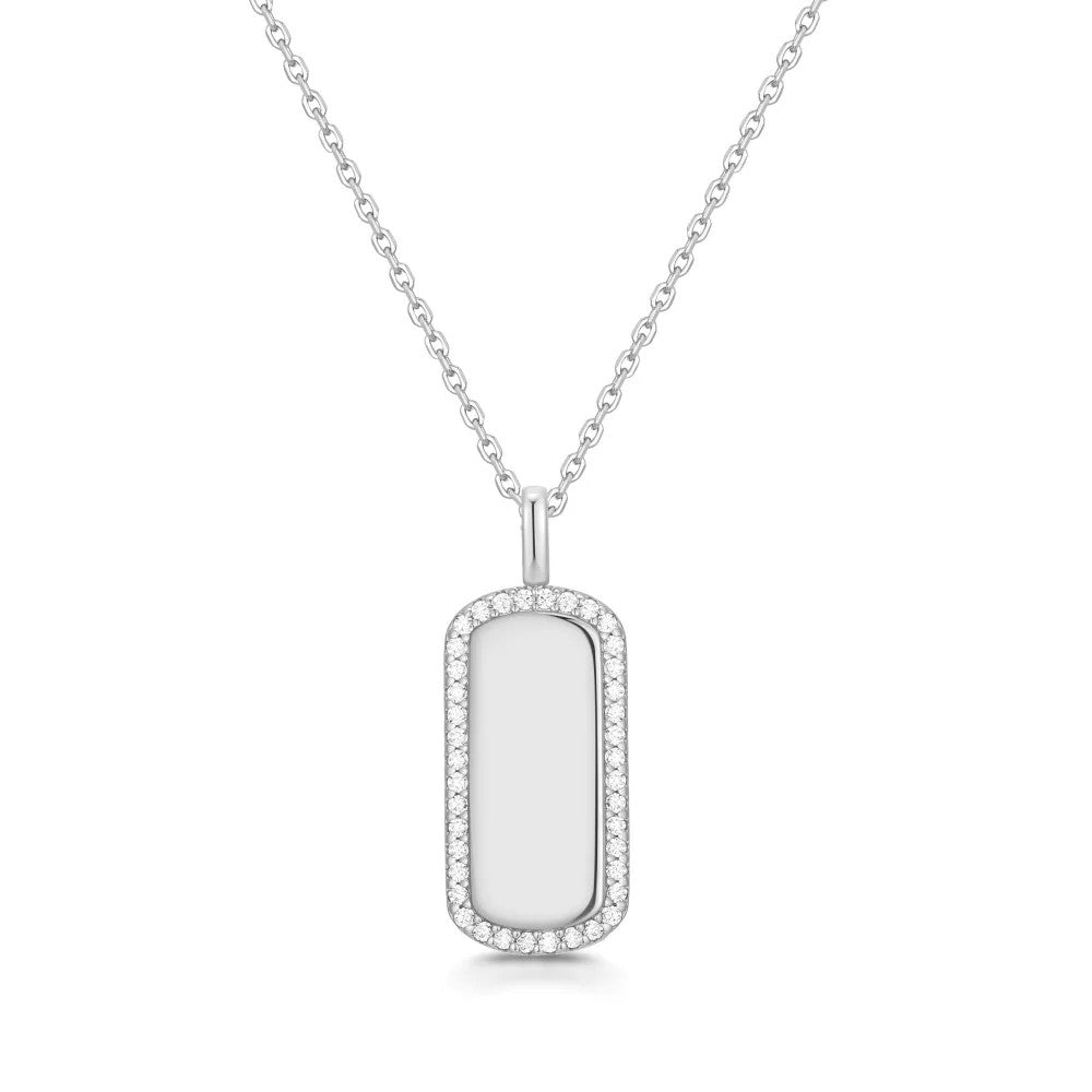 Sparkling Tag Necklace