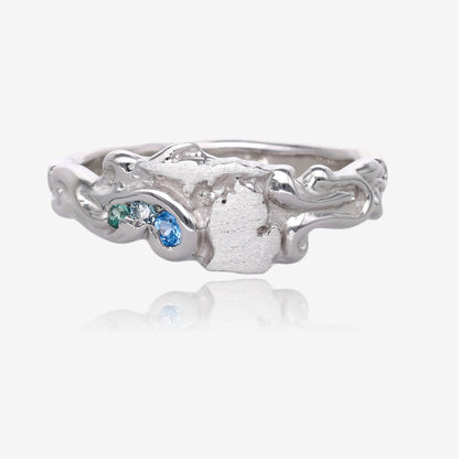 Topaz Waters Michigan Silver Ring