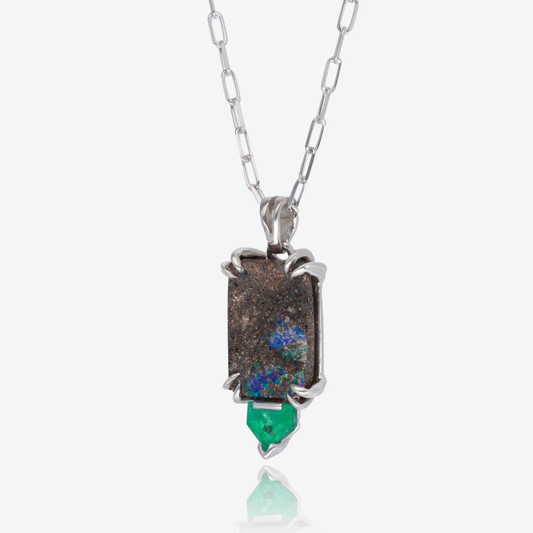 Deep in the Woods Opal Emerald Necklace