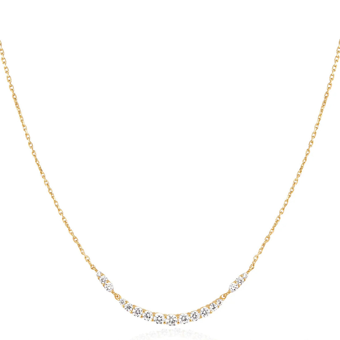 Gold Arc Pavé Necklace