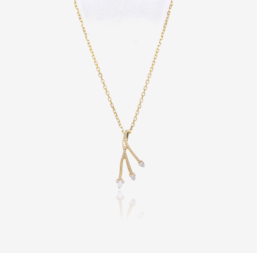 Diamond Spray Yellow Gold Pendant