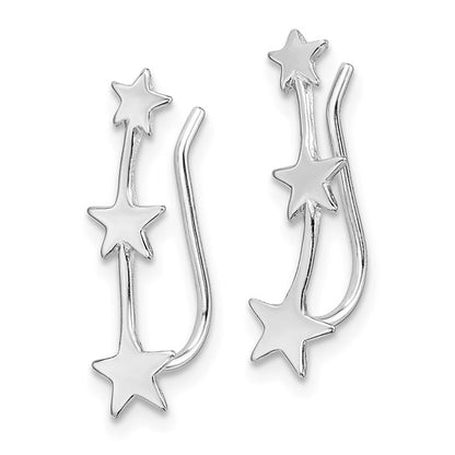 Climbing Constellation Silver Star Earrings