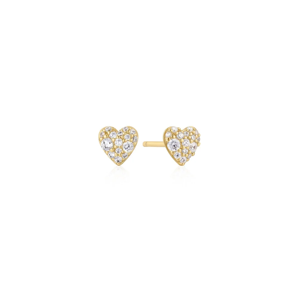 Pavé Heart Stud Earrings