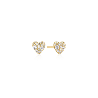 Pavé Heart Stud Earrings