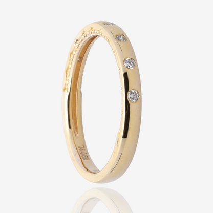 Flush Set Diamond Band in 14K Yellow Gold