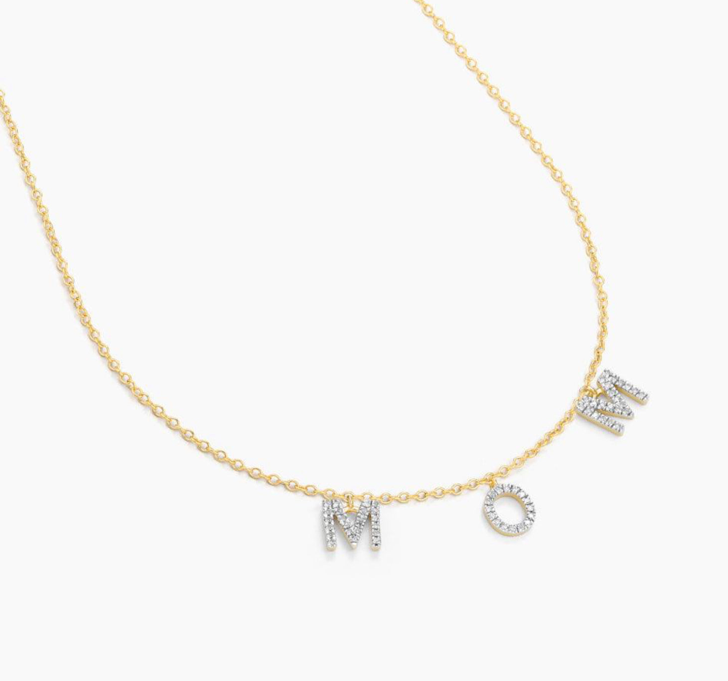 Gold Tone Mom I Love You Necklace