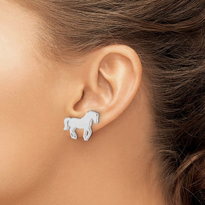 Stable Stars Sterling Silver Horse Stud Earrings