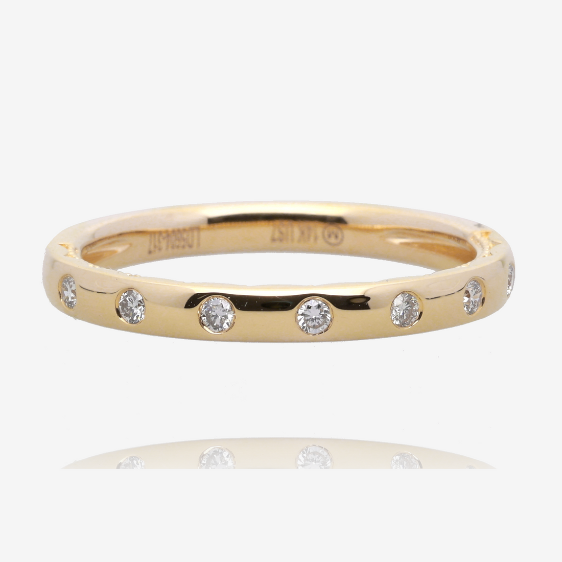 Flush Set Diamond Band in 14K Yellow Gold