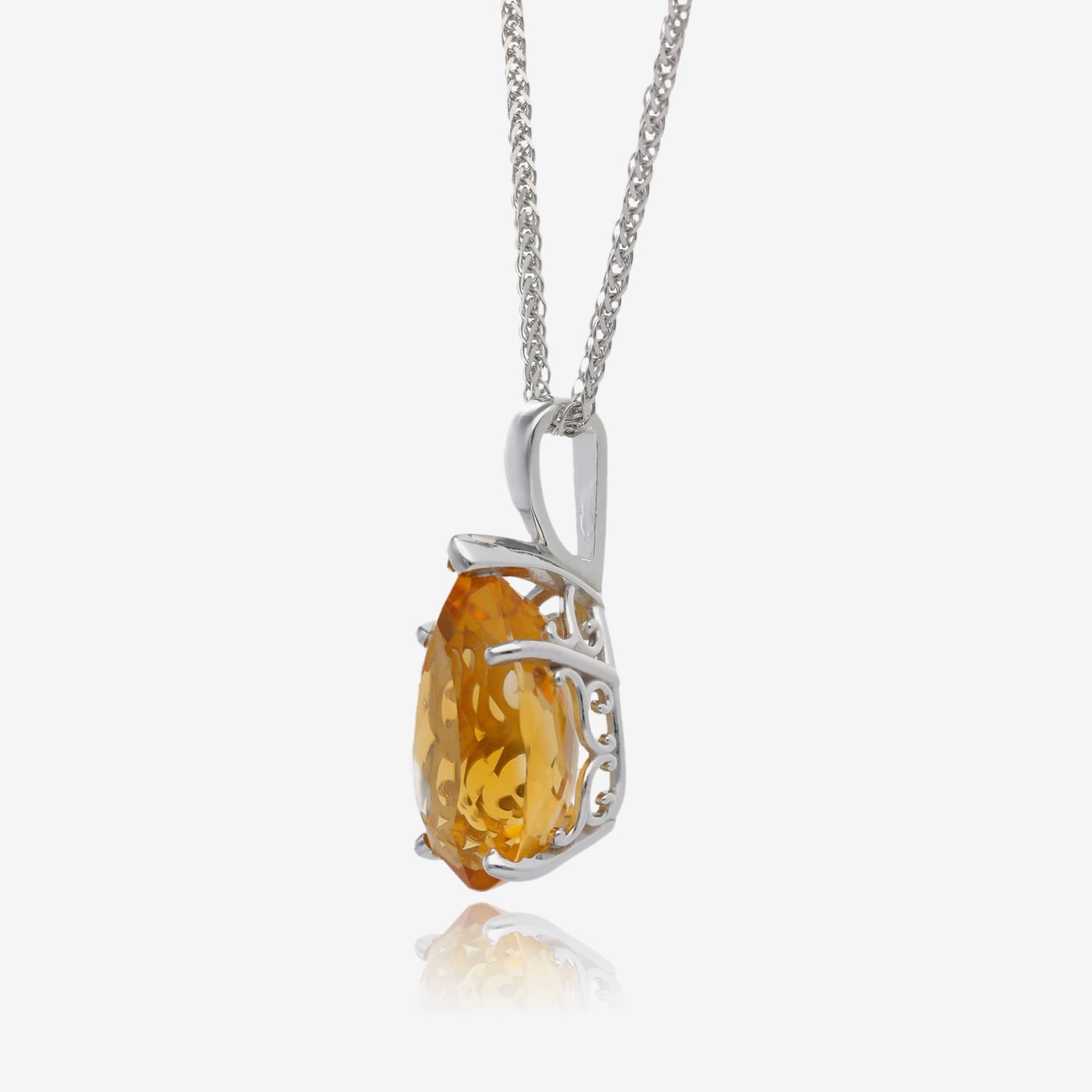 Sundrop Citrine Scroll Edge Pendant