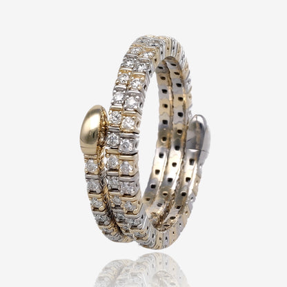 Diamond Flex Double Wrap Ring Two Tone