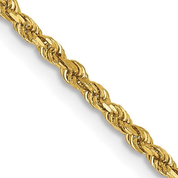 18" 14K 1.75mm D/C Rope Chain