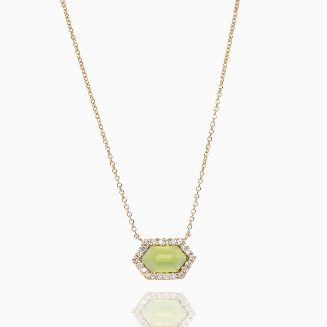 Lime Light Peridot Diamond Pendant
