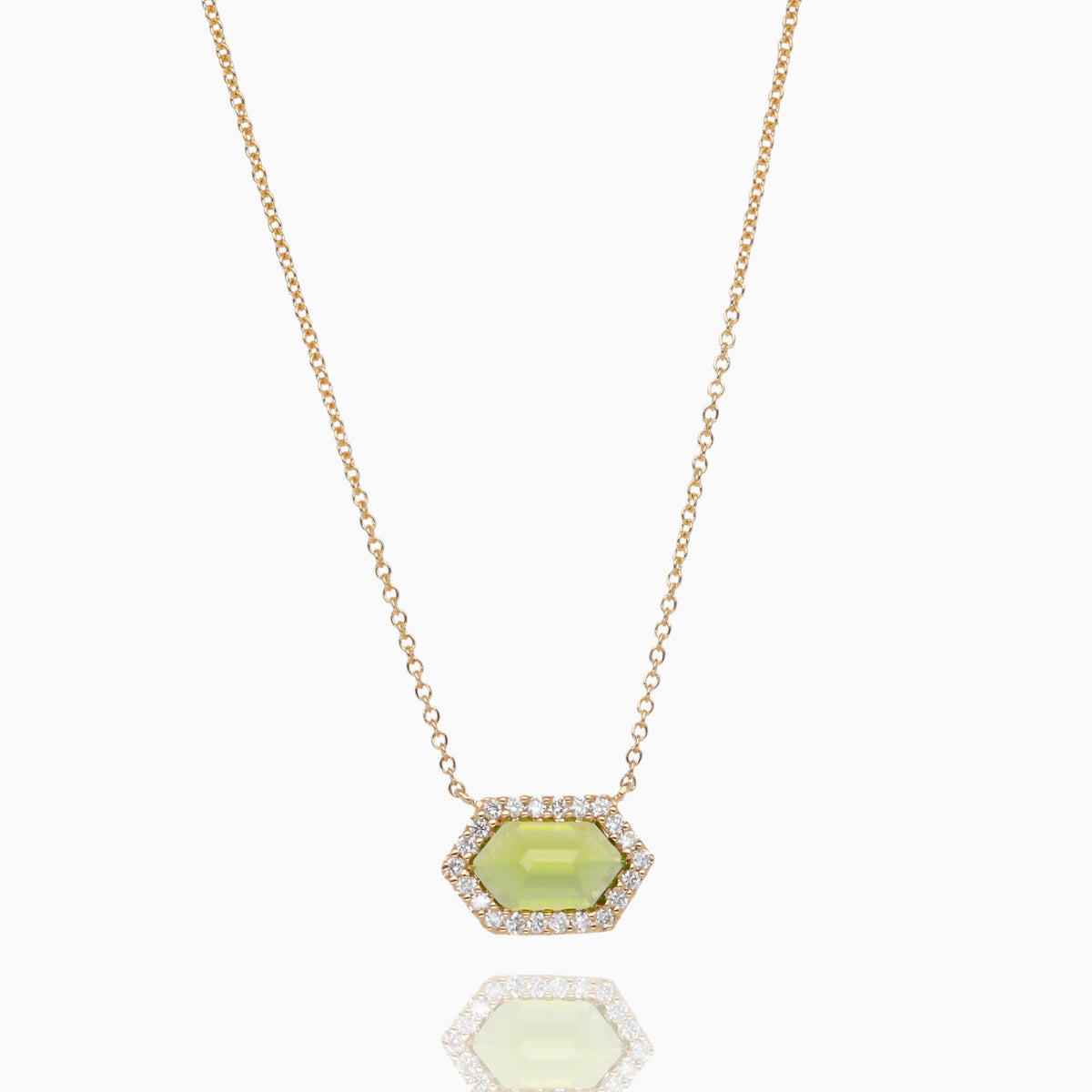 Lime Light Peridot Diamond Pendant