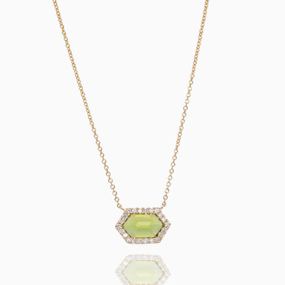 Lime Light Peridot Diamond Pendant