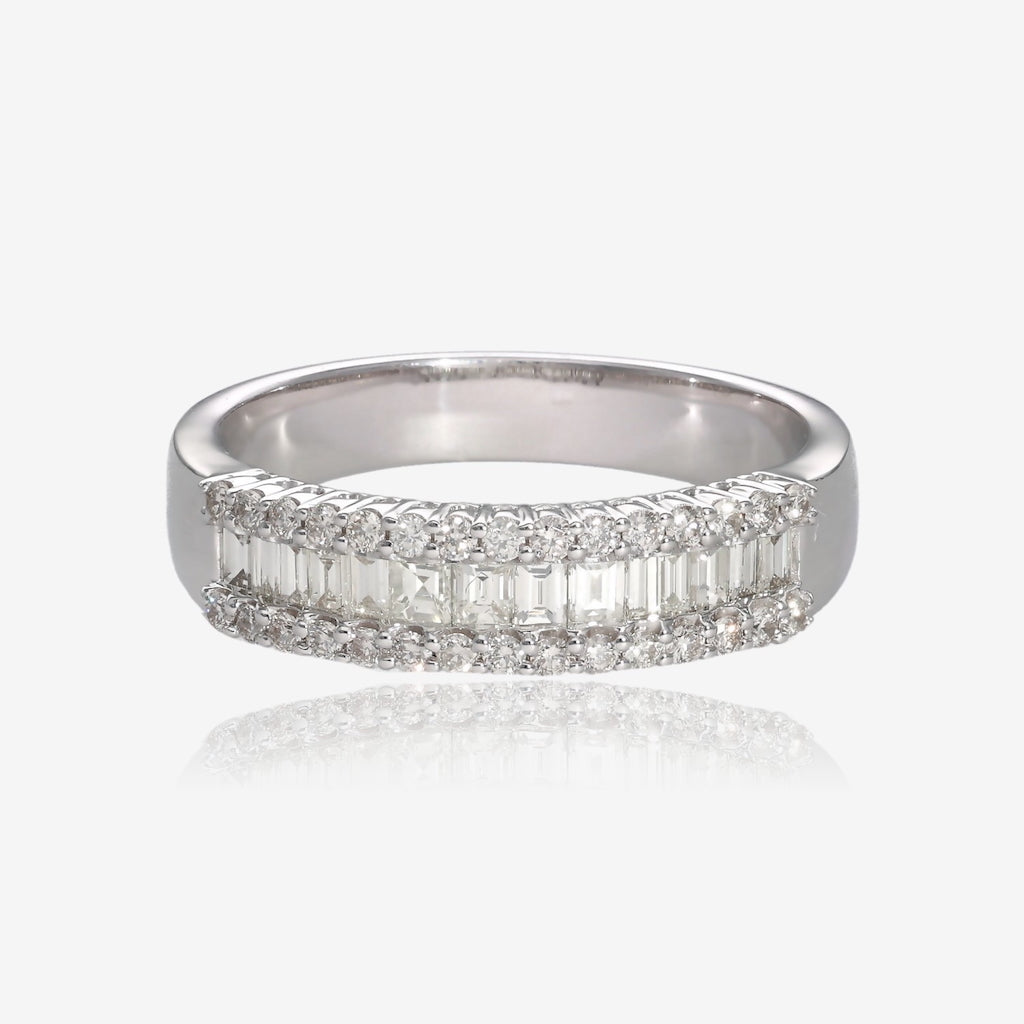 Natural Baguette and Round Brilliant Diamond Band