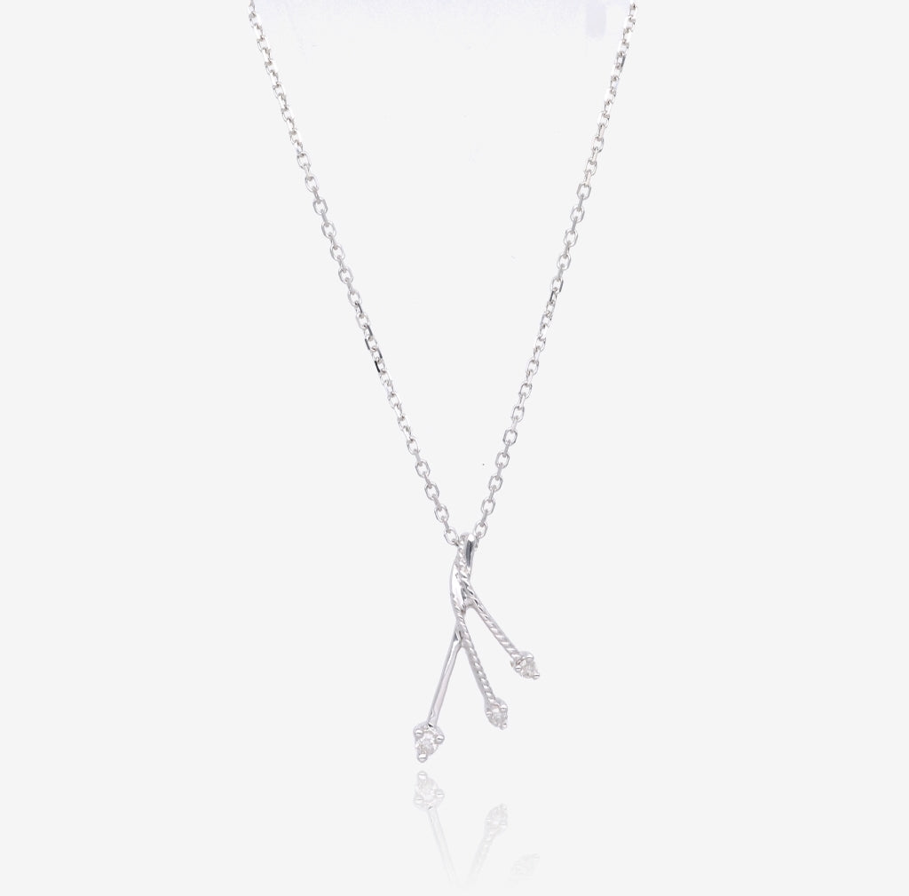 Diamond Spray White Gold Pendant