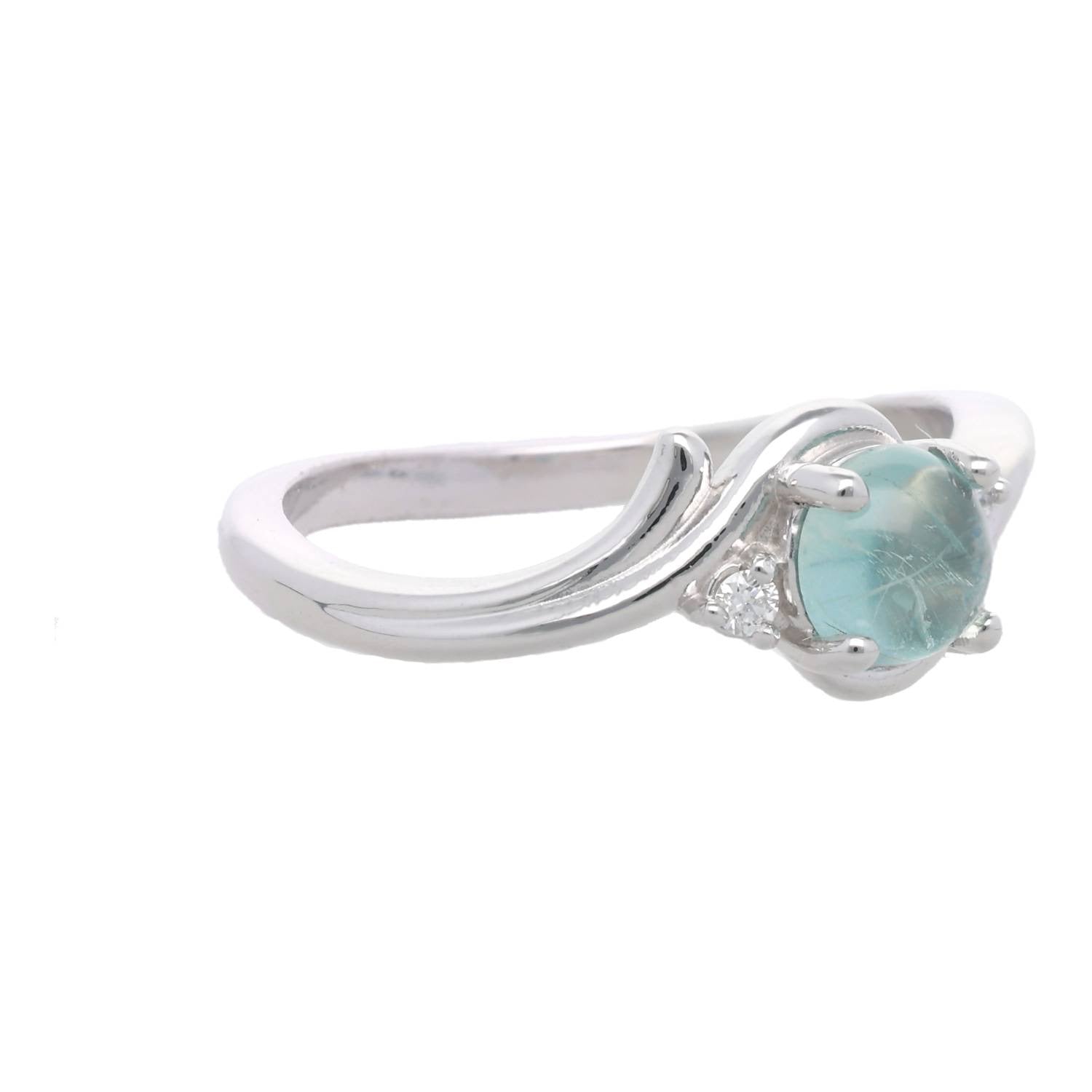 Sweetheart Aquamarine Silver Ring