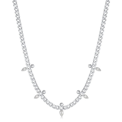 Curb Chain Sparkle Point Necklace