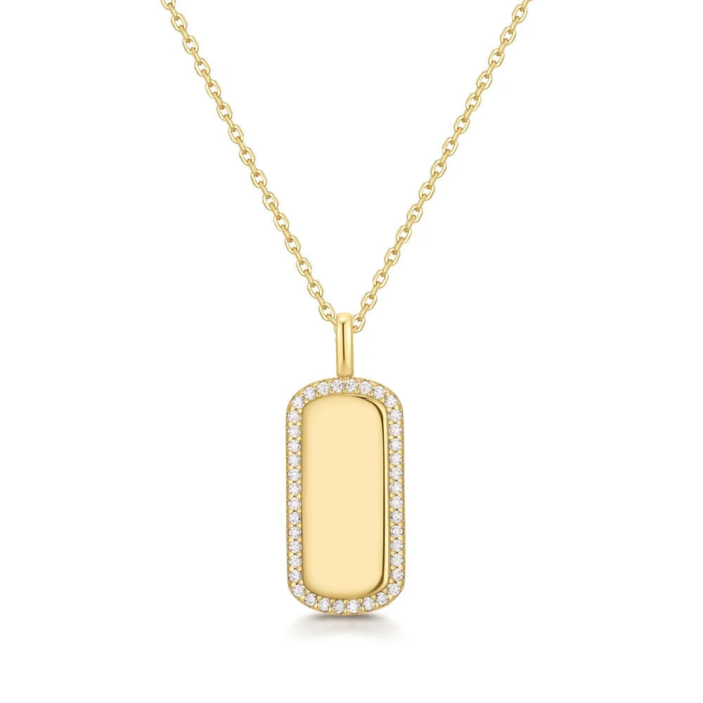 Sparkling Tag Necklace